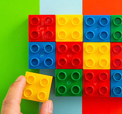 Person working with blocks