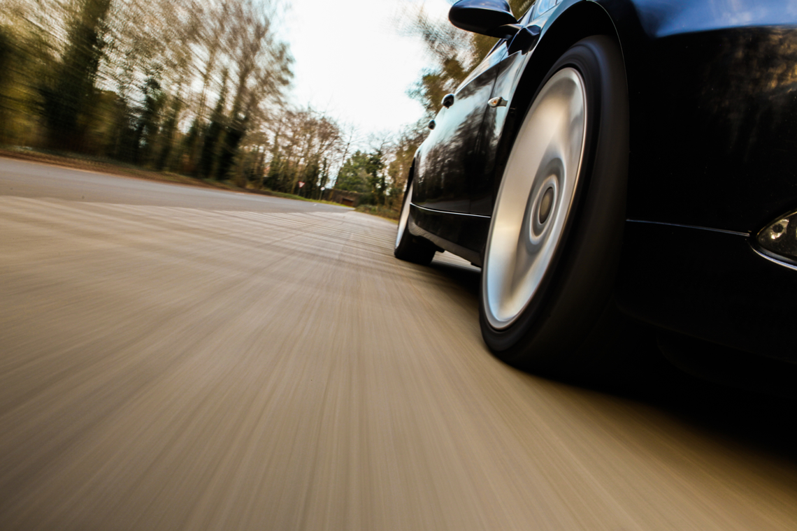 Car driving on a road